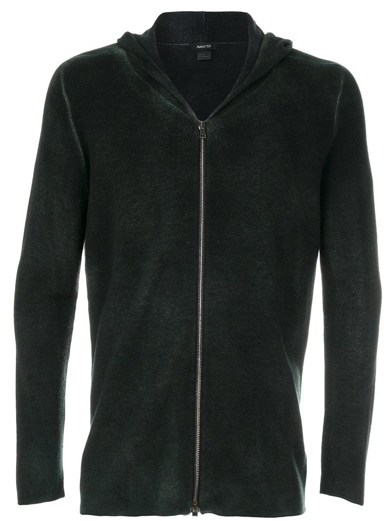 knitted zip hoodie mens