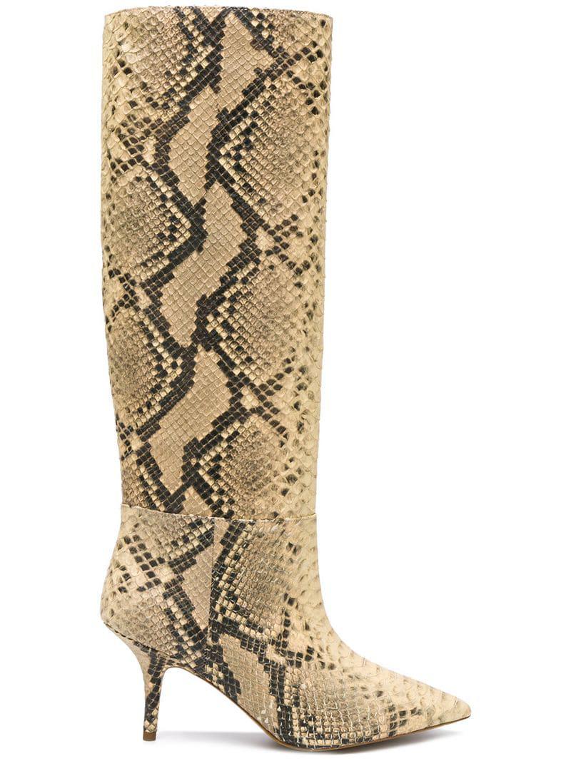 yeezy snake print boots