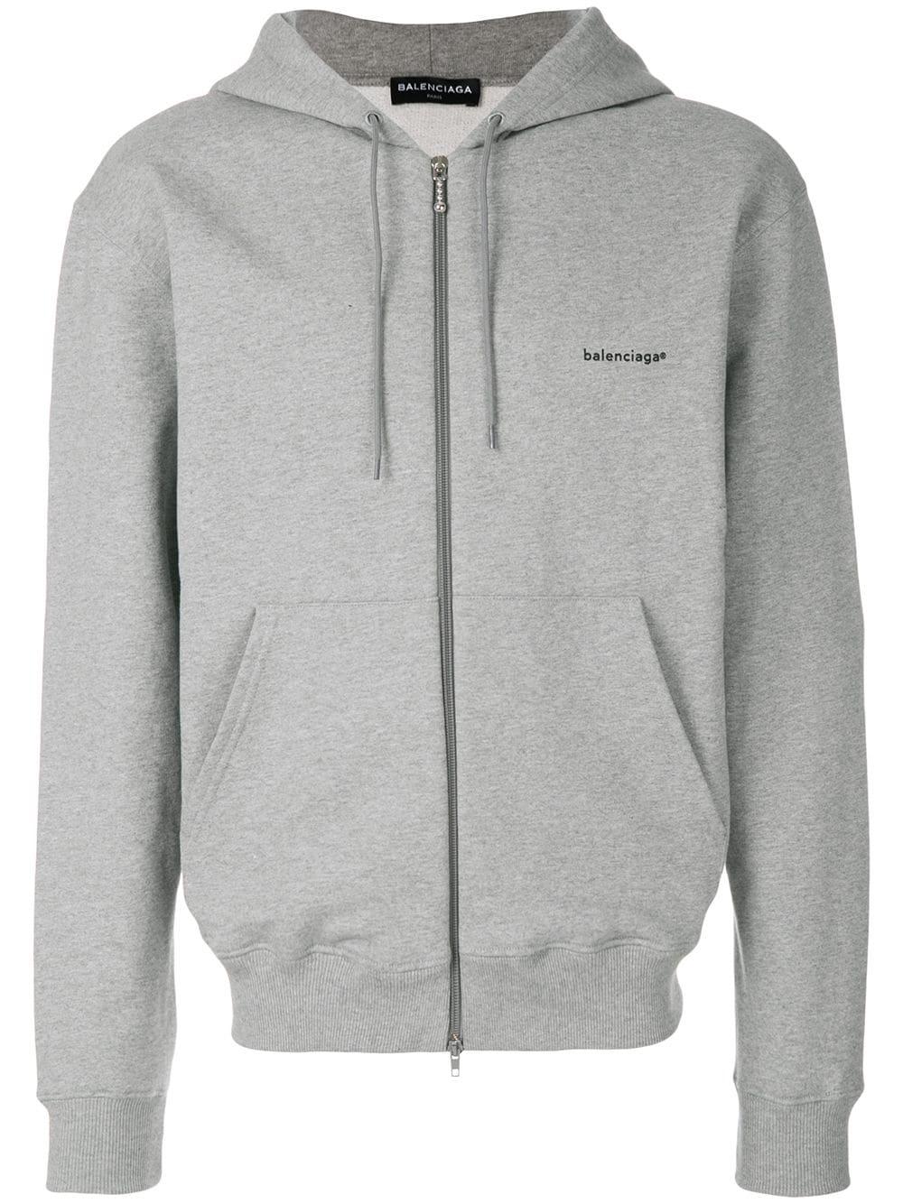 21+ Balenciaga Back Logo Hoodie Grey Gif