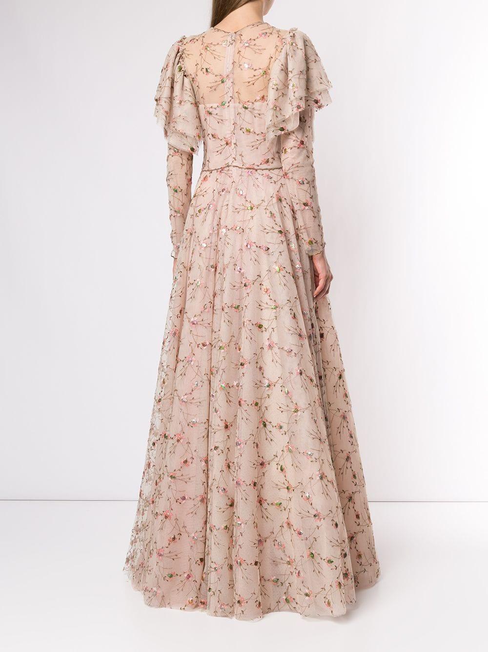 Costarellos Embroidered Tulle Gown in ...