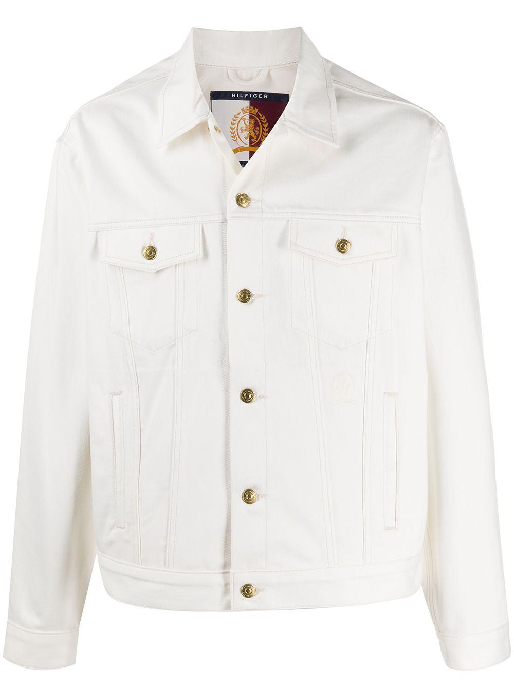 Tommy Hilfiger Straight-fit Denim Jacket in White for Men - Lyst