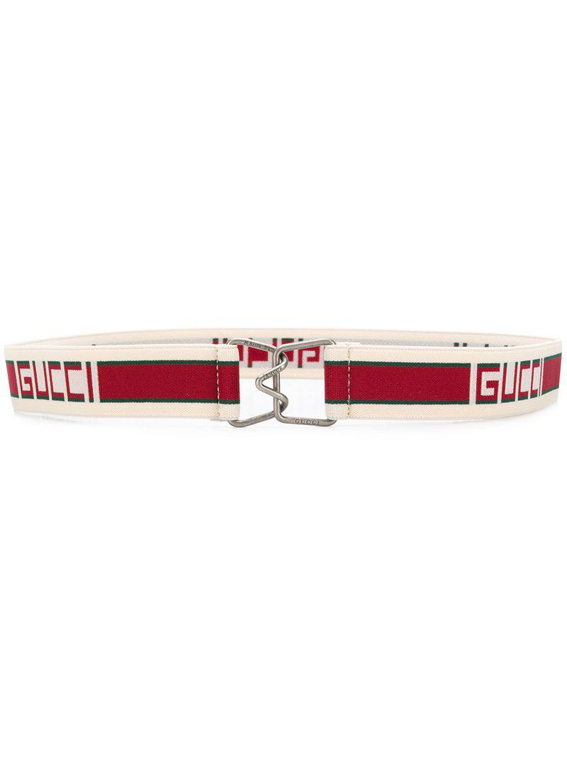 Gucci Striped Elastic Belt in Red for Men | Lyst