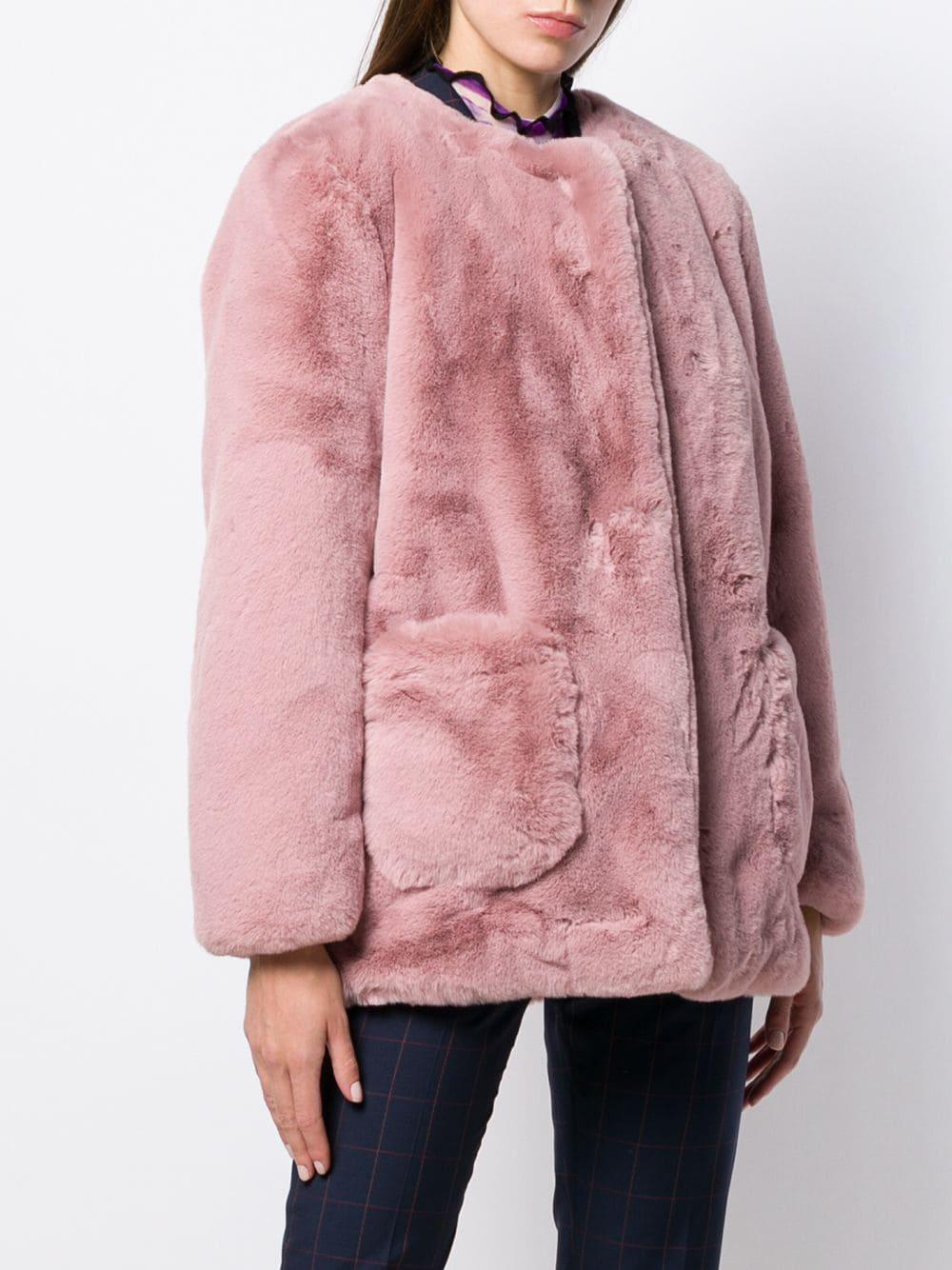 Apparis Jessica Faux Fur Coat in Pink - Lyst