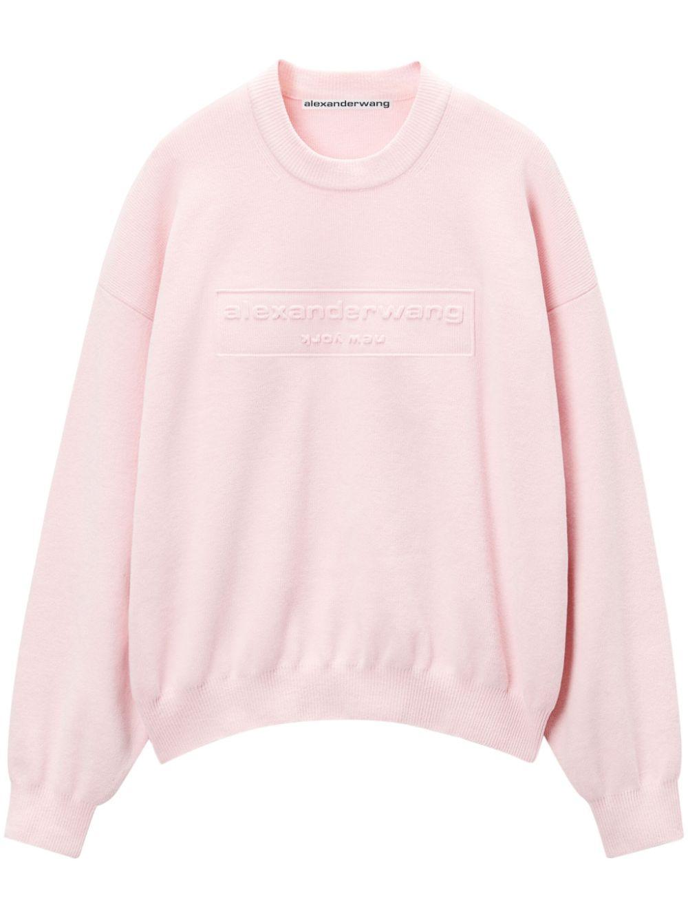 Alexander Wang レディース ピンク ロゴエンボス プルオーバー 