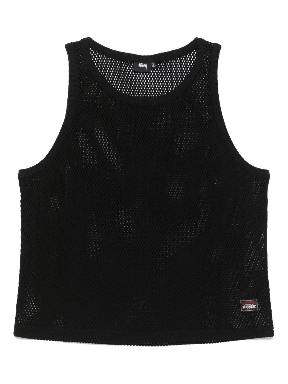 トップス 24SS Stussy Cotton Big Mesh Tank BLACK Big Mesh Tank in