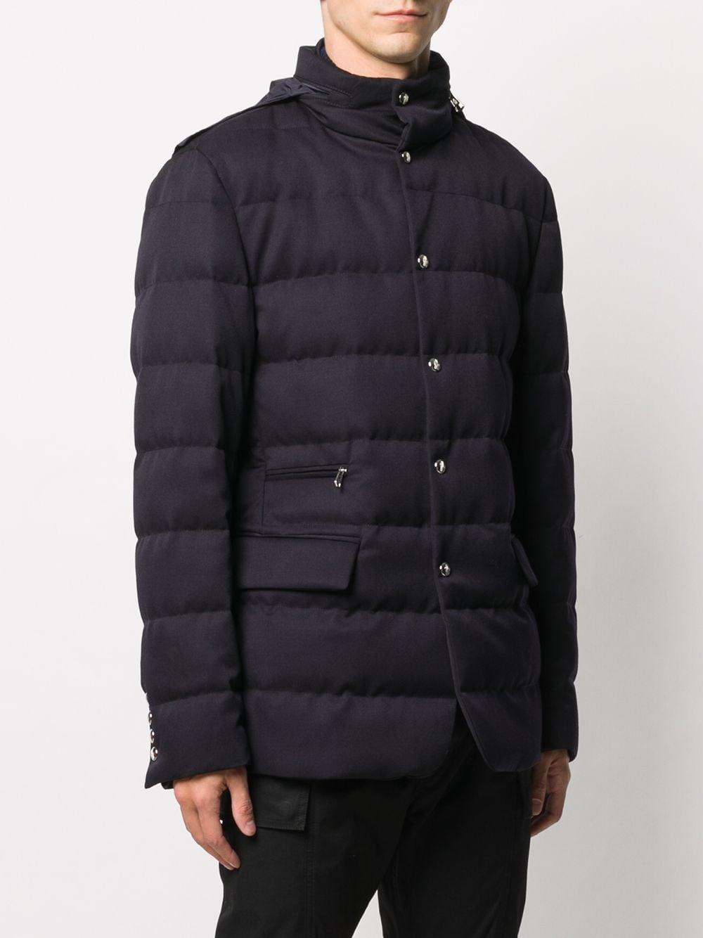 Moncler Wool Bess Padded Jacket in Blue for Men - Lyst