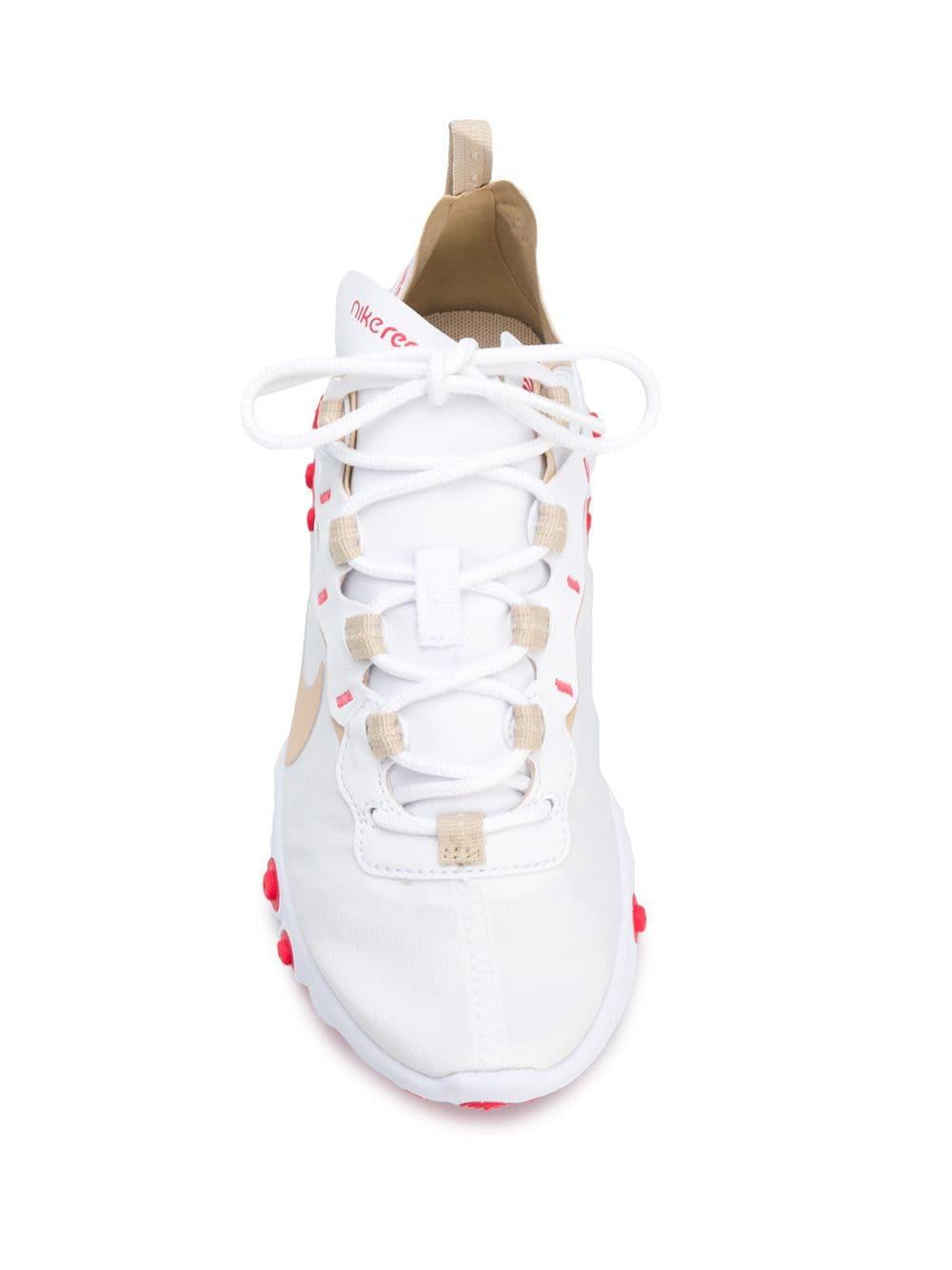 nike beige and red react element 55 trainers