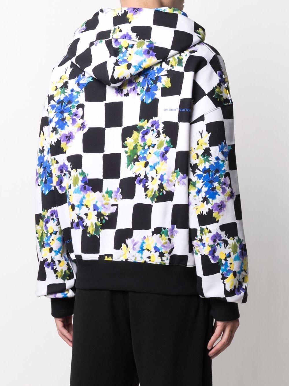 Avenue hun er fangst Off-White c/o Virgil Abloh Floral Check Hoodie in White for Men | Lyst