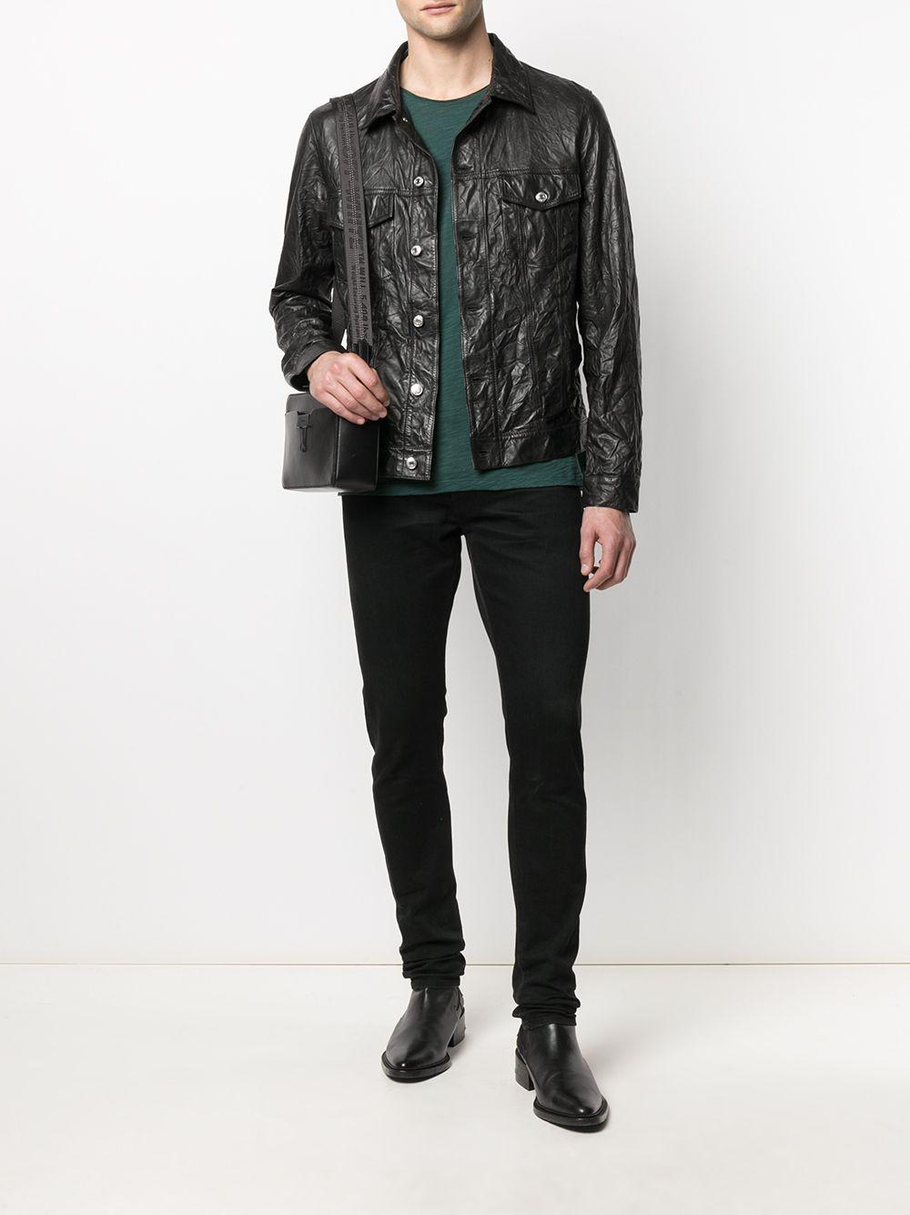 Zadig & Voltaire Base Crinkle Leather Jacket in Black for Men - Lyst
