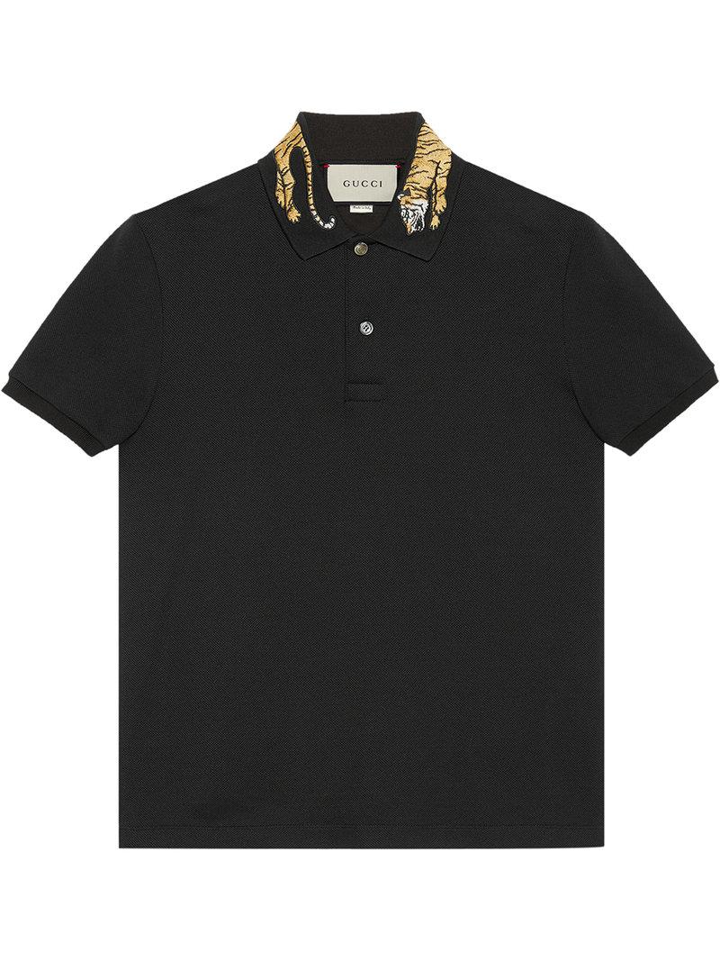 Camisa Polo Gucci Camiseta Gucci Masculina Tigre Polo Gucci Negra