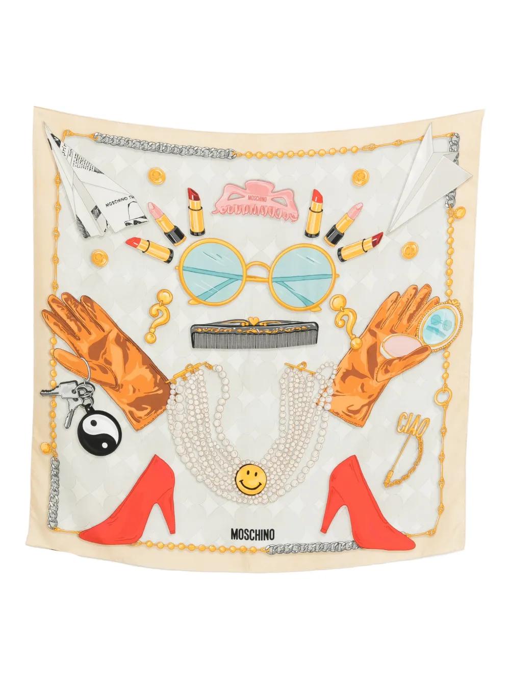 Écharpe (foulard) Moschino Femme - Couleur Fuchsia/orange/rose, Neuve Avec étiquettes