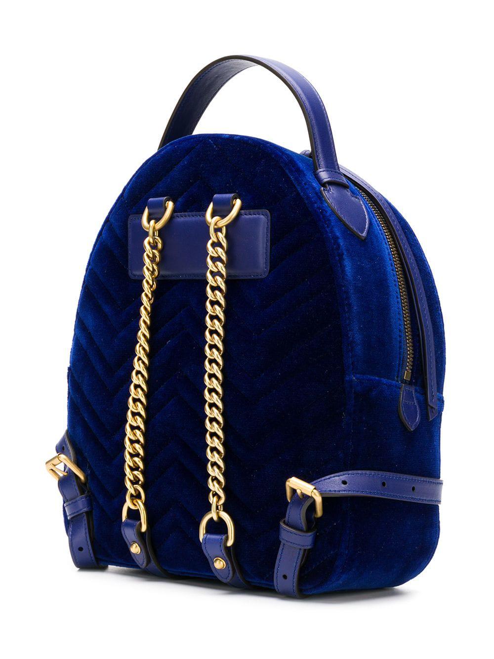 Gucci blue velvet backpack sale