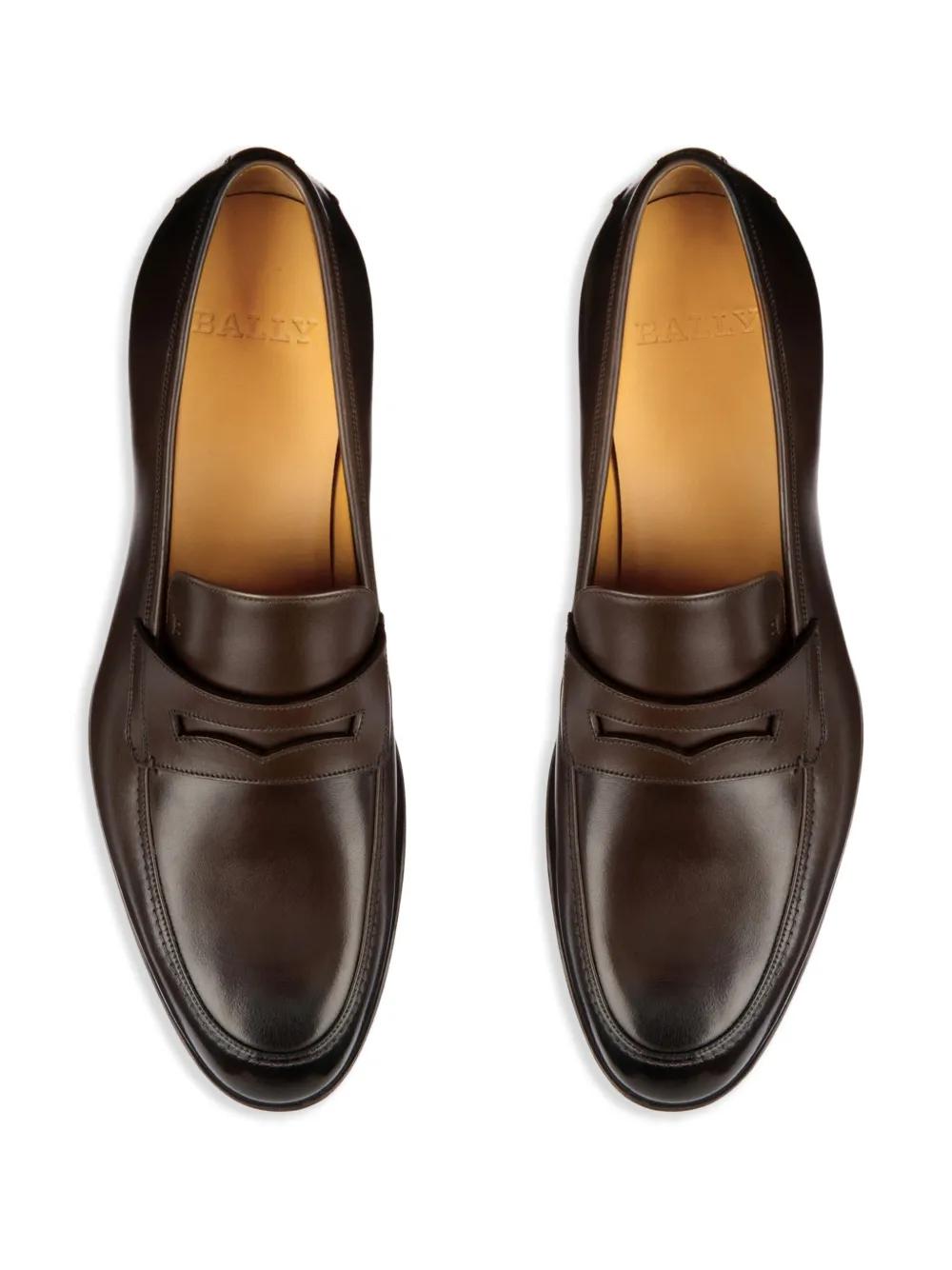 BALLY バリー セミ ーブローグ EU 7.5 E ブラック 未使 未使用】 BALLY WEBB レザーローファー US8D EU7E BALCK バリー