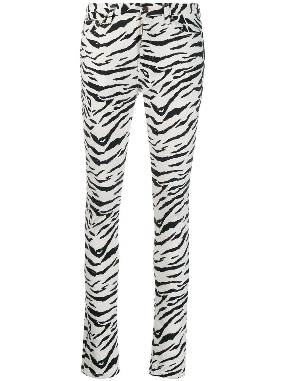 zebra pattern jeans