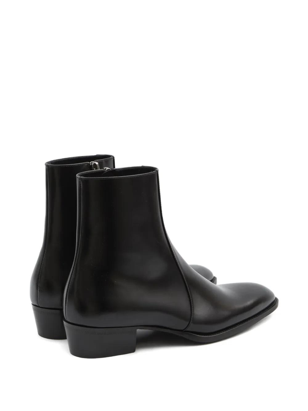 Saint Laurent Roman Almond-Toe Zip Boots in Black for Men | Lyst UK