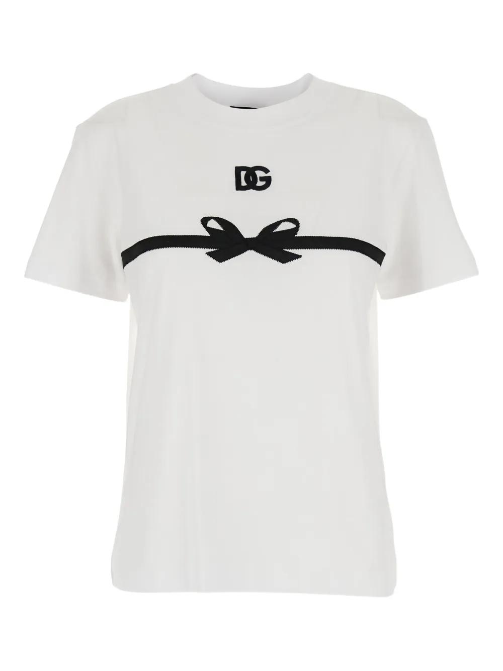 Tシャツ・カットソー Dolce & Gabbana Dolce Gabbana Cotton T-Shirt With Bow Dolce & Gabbana T-shirts for Women | Online Sale up to 44