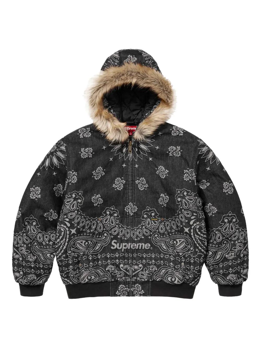 supreme-black-Bandana-Jacquard