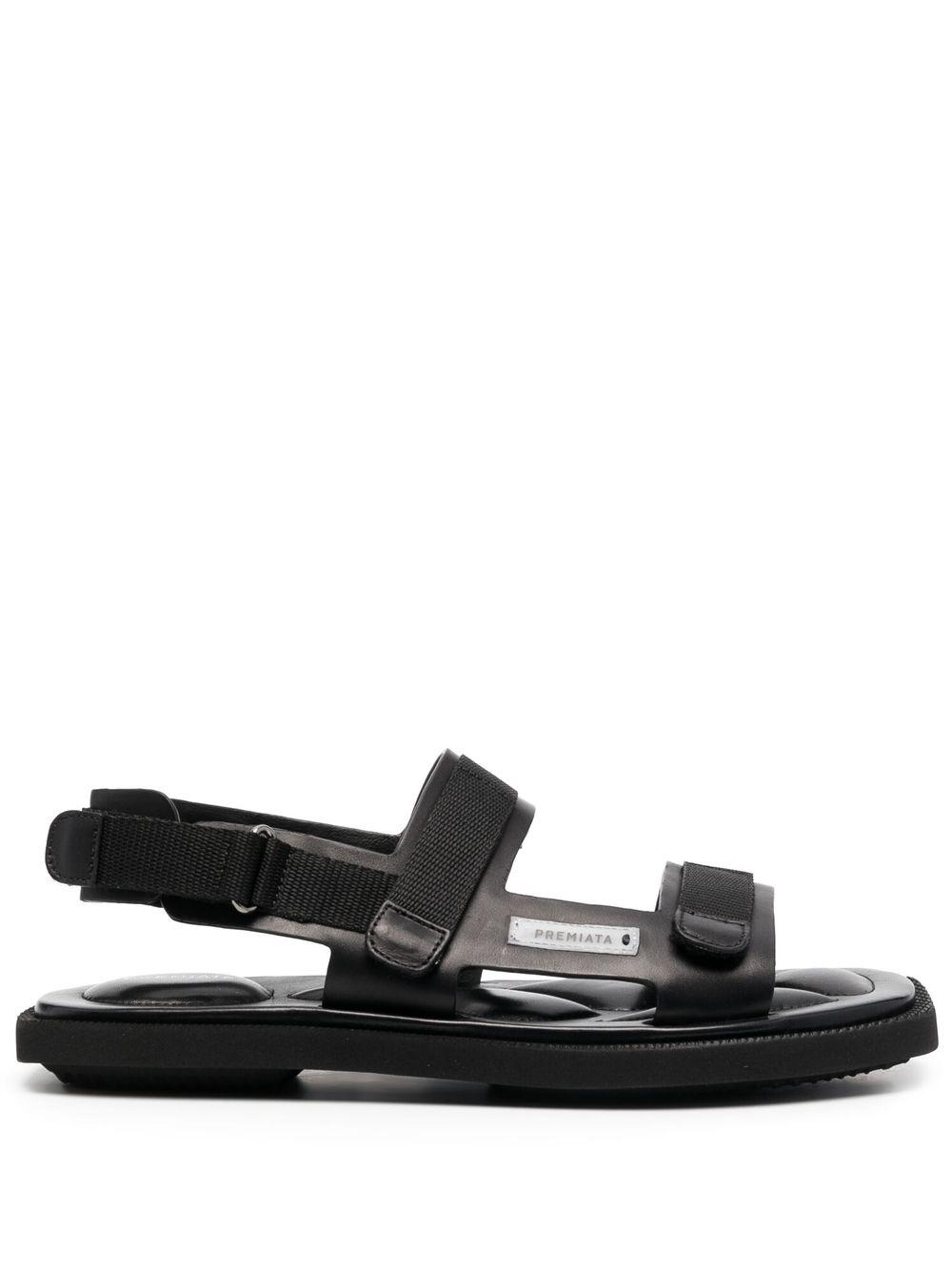 Premiata Touch-strap Leather Sandals in Black | Lyst