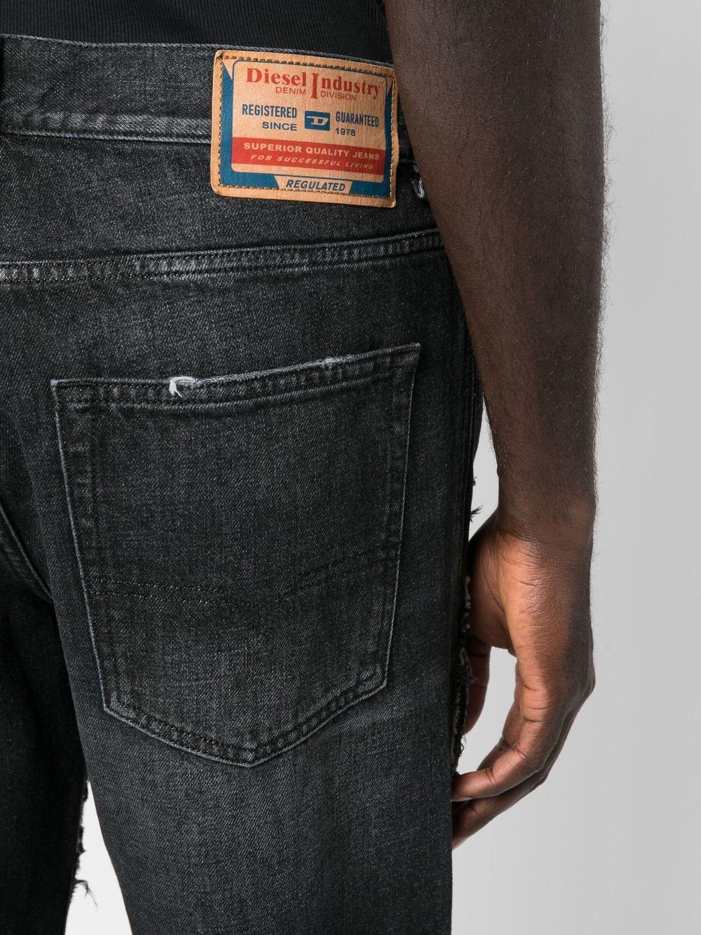 DIESEL Ripped-print Denim Jeans in Black for Men | Lyst
