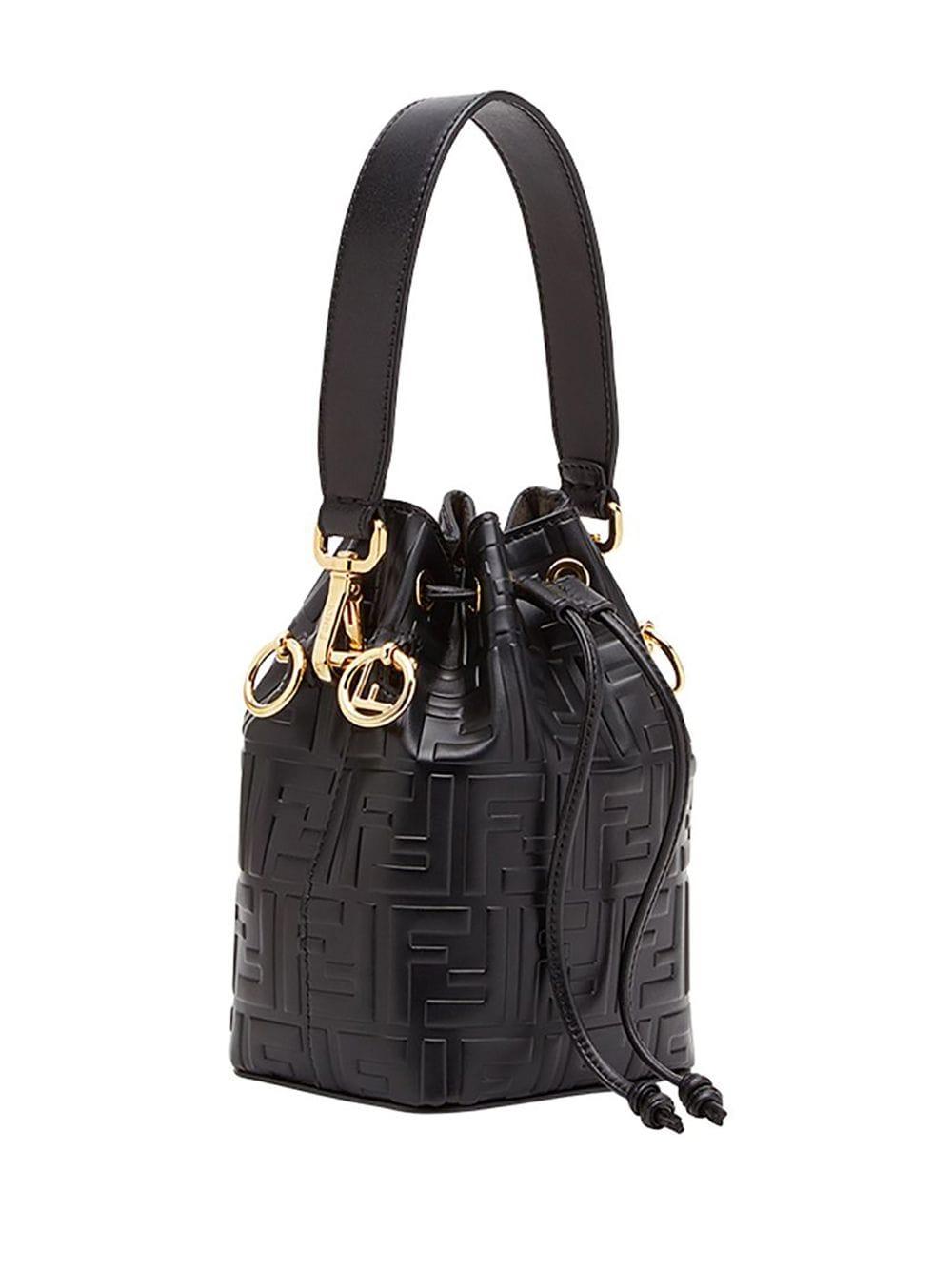 Fendi Mon Tresor Mini Leather Shoulder Bag in Black - Lyst