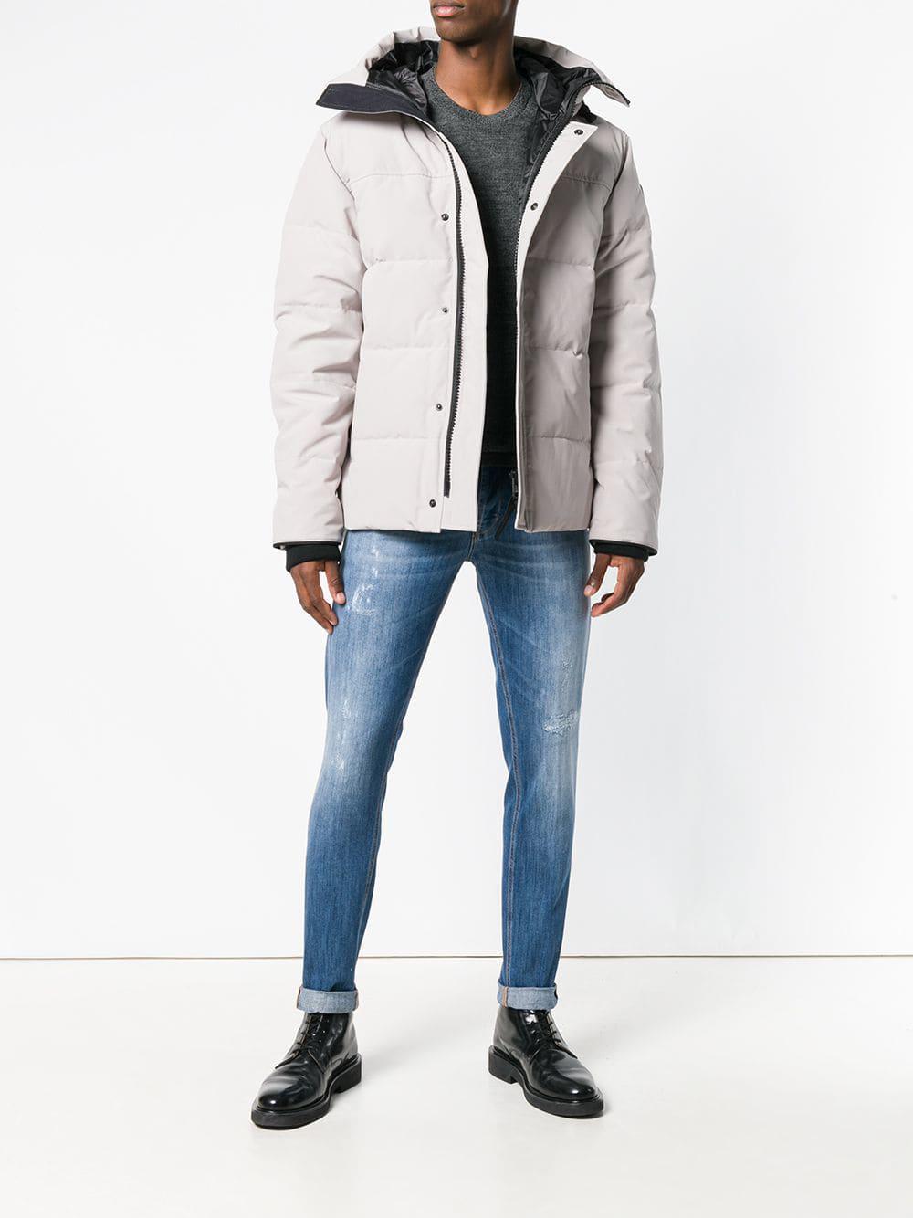 Canada Goose Cotton Padded Hooded Jacket In White For Men