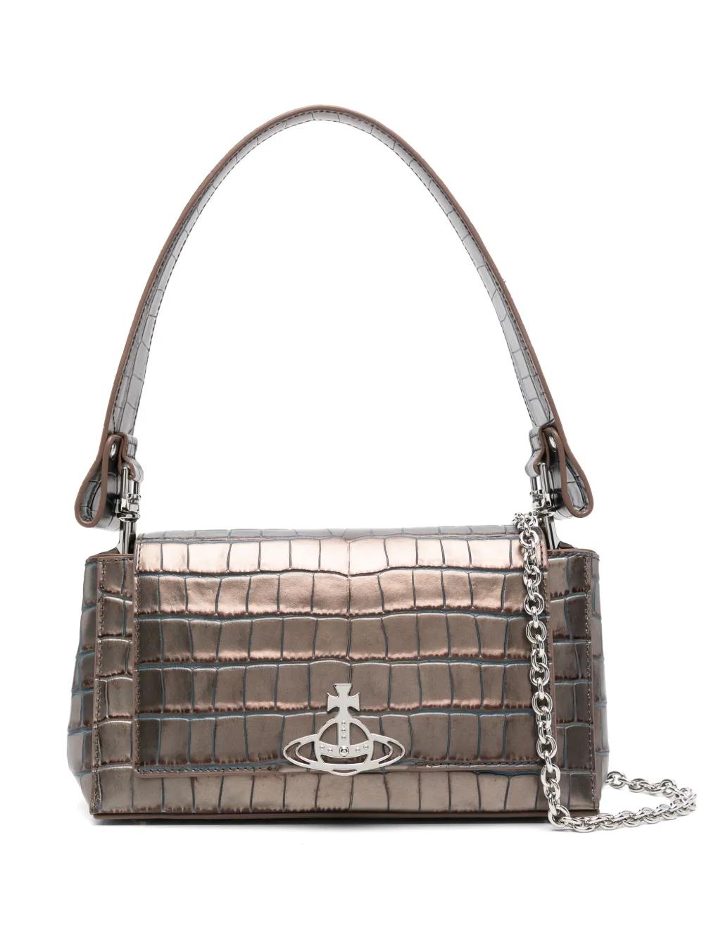 【Vivienne Westwood】Hazel メタリック ショルダーバッグ M Vivienne Westwood Hazel ショルダーバッグ M | ブラック