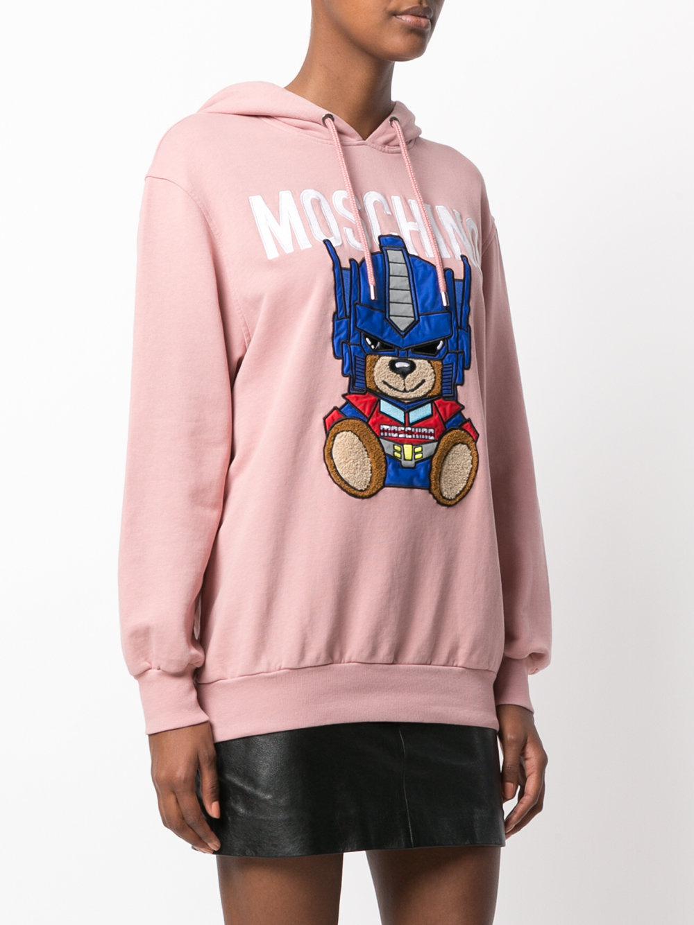 Moschino Transformer Bear Hoodie in Pink Lyst Canada