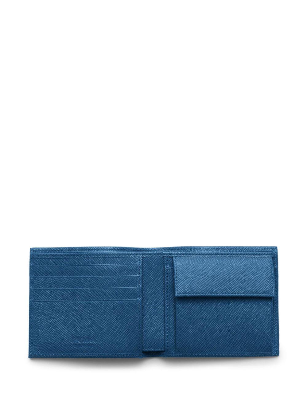 Prada Saffiano Leather Bifold Wallet in Blue for Men Lyst UK