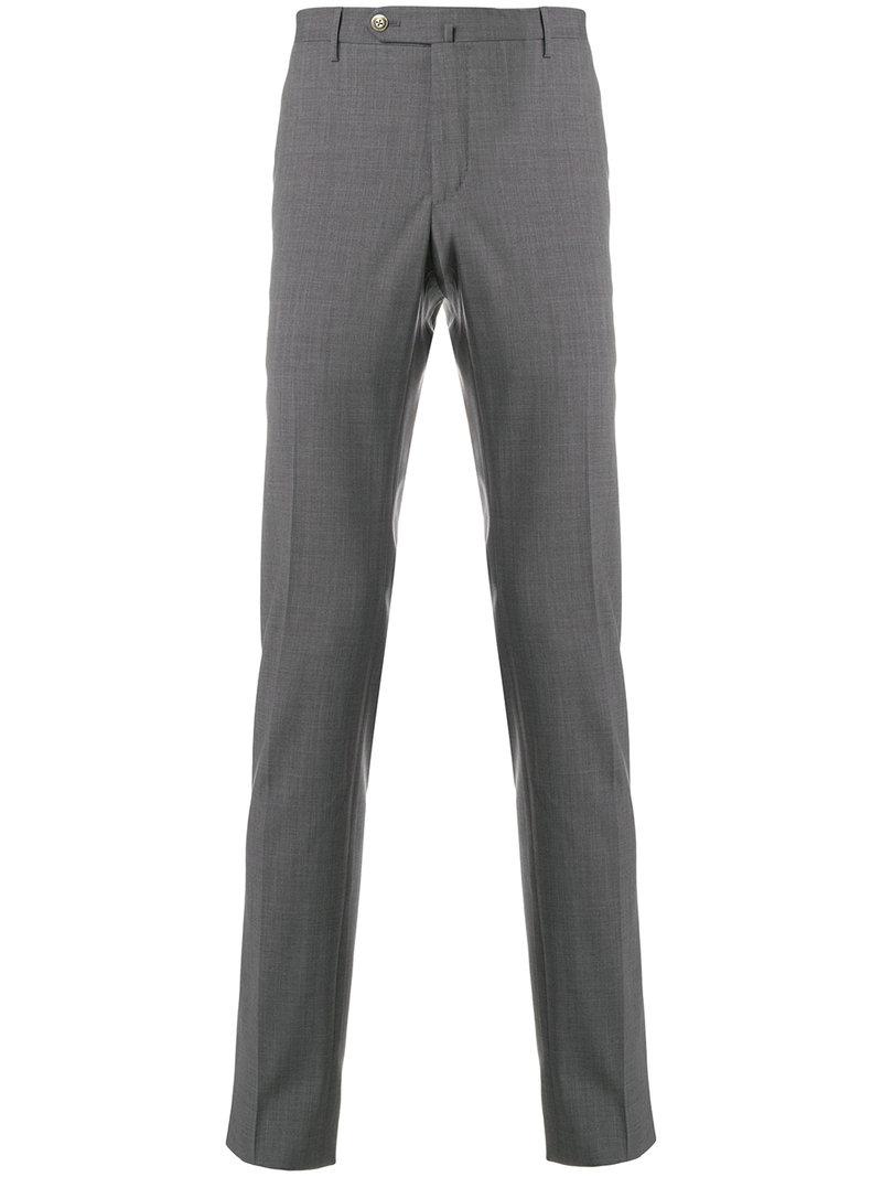 PT01 Wool Slim-fit Trousers in Grey (Gray) for Men - Lyst