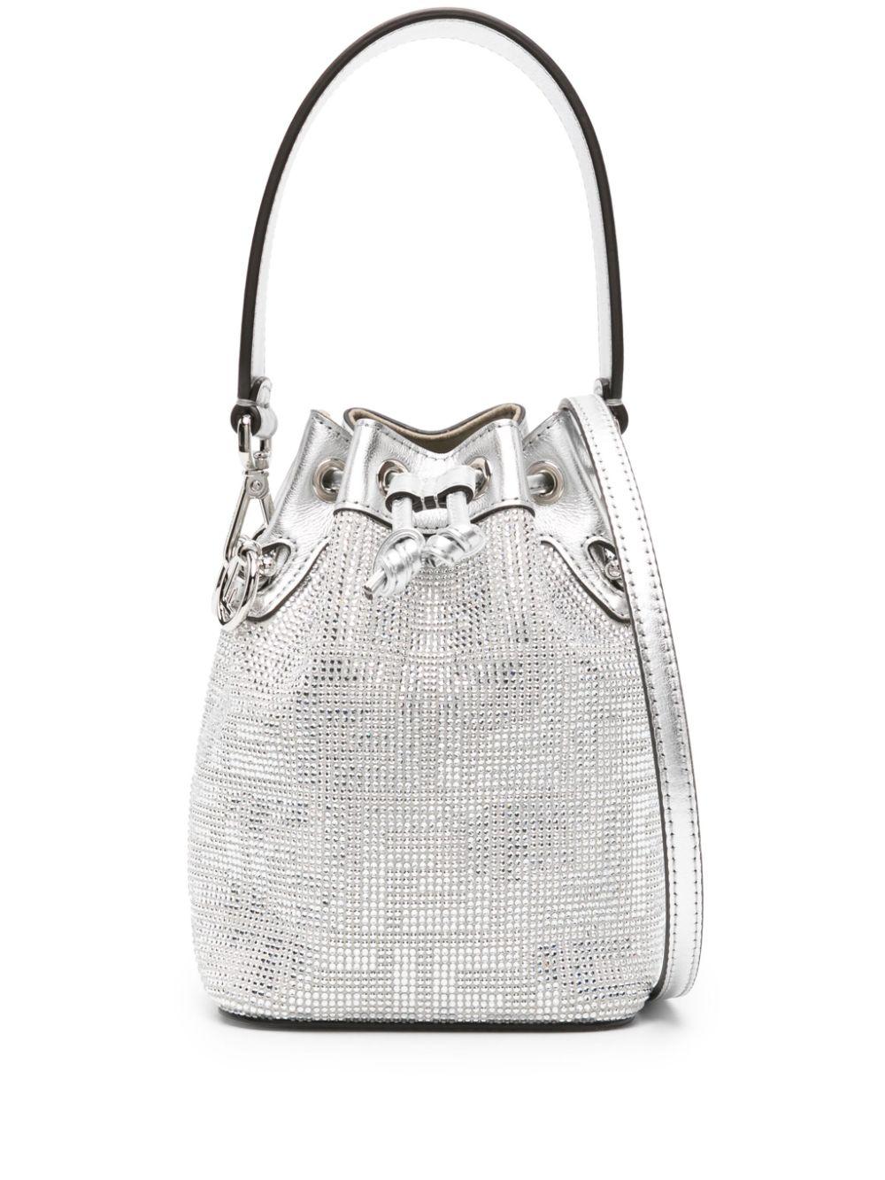 ハンドバッグ FENDI MINI MON TRESOR CRYSTAL Fendi Mini Mon Tresor Crystal Bucket Bag in White | Lyst