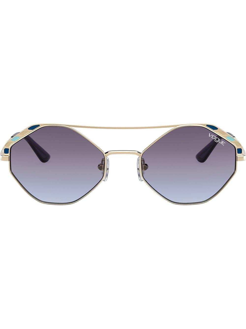 Vogue Eyewear Round Frame Sunglasses in Gold (Metallic) - Lyst