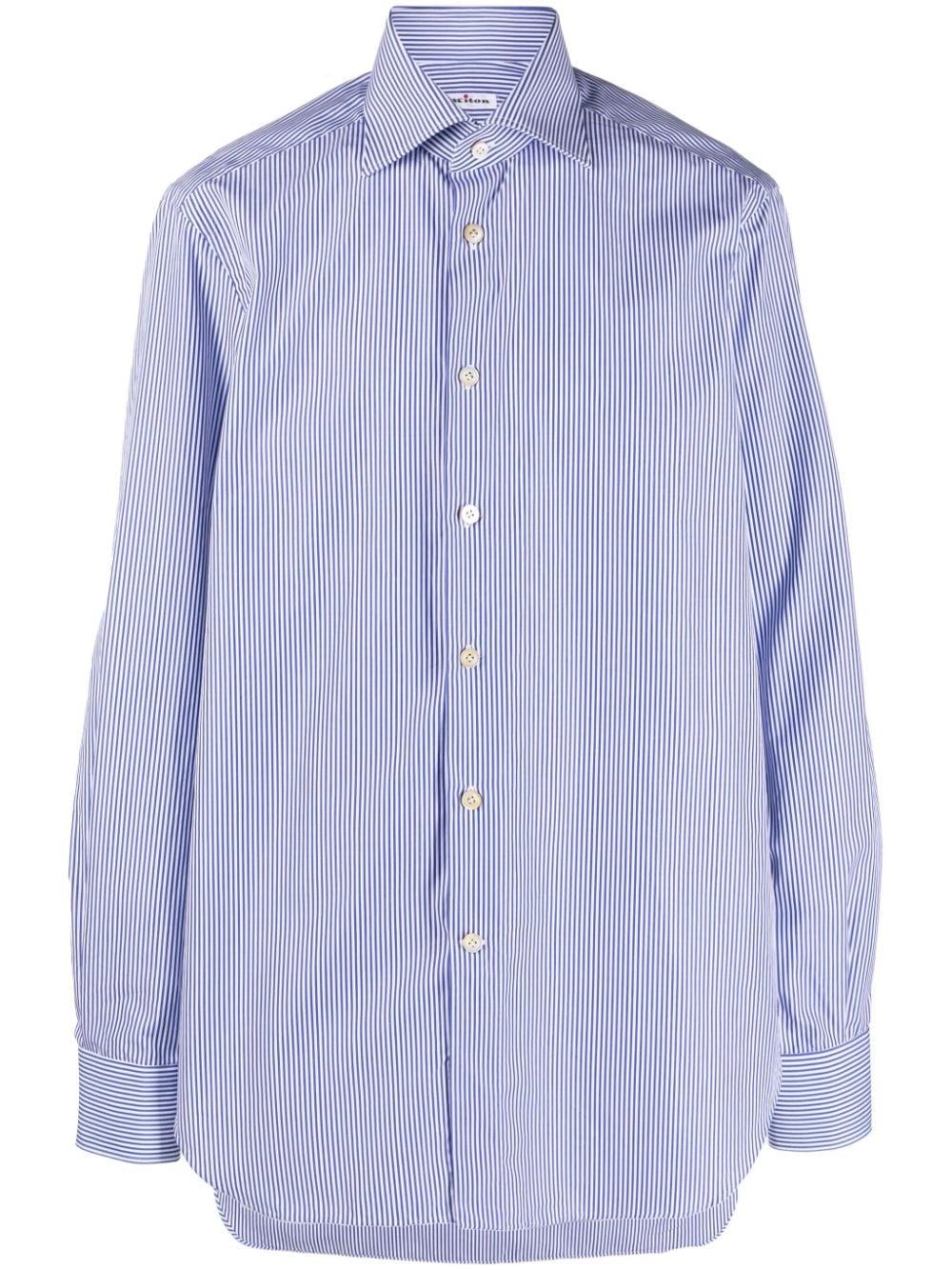 Chemise en coton à rayures Kiton pour homme en coloris Bleu | Lyst