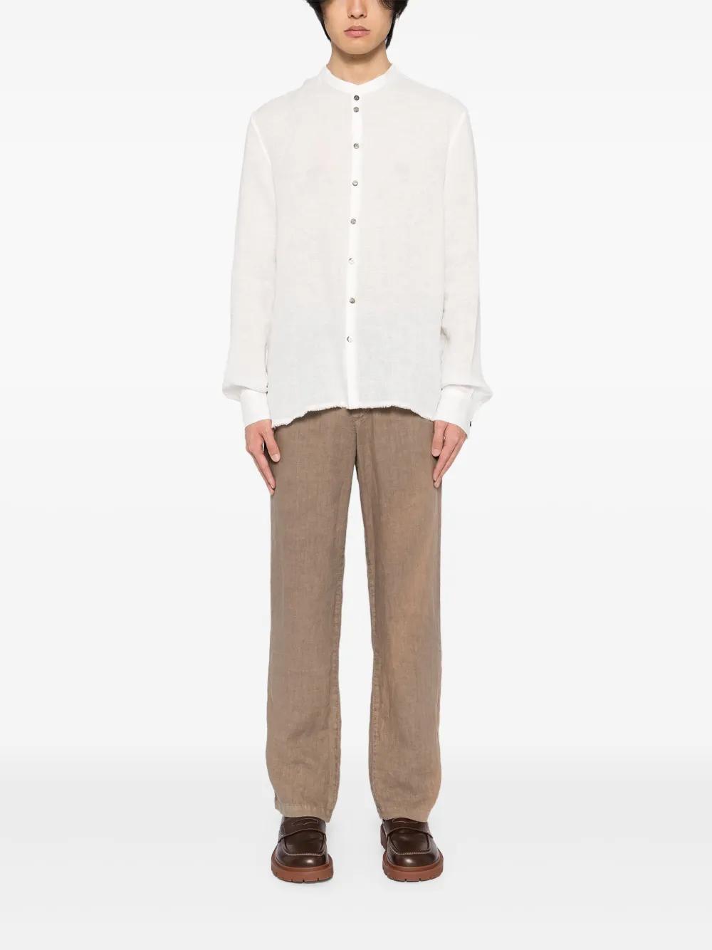Label Under Construction Linen Shirt in White for Men | Lyst
