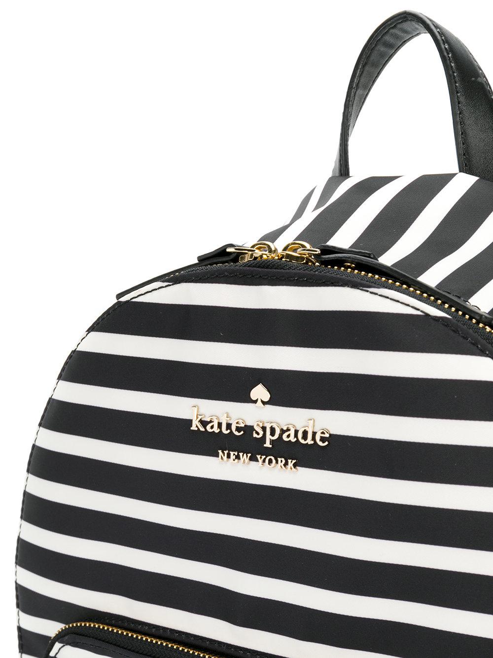 Kate Spade Striped Backpack in Black | Lyst