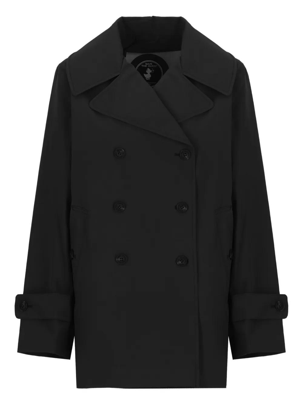 コート SAVE THE DUCK Women Trench Coats D31600W GRIN2010000 Black Save the Duck Women's Trench Coat Short Cut SAVE THE DUCK