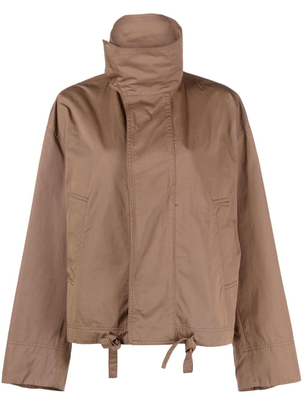 Lemaire High-neck Cotton Bomber Jacket in Brown | Lyst