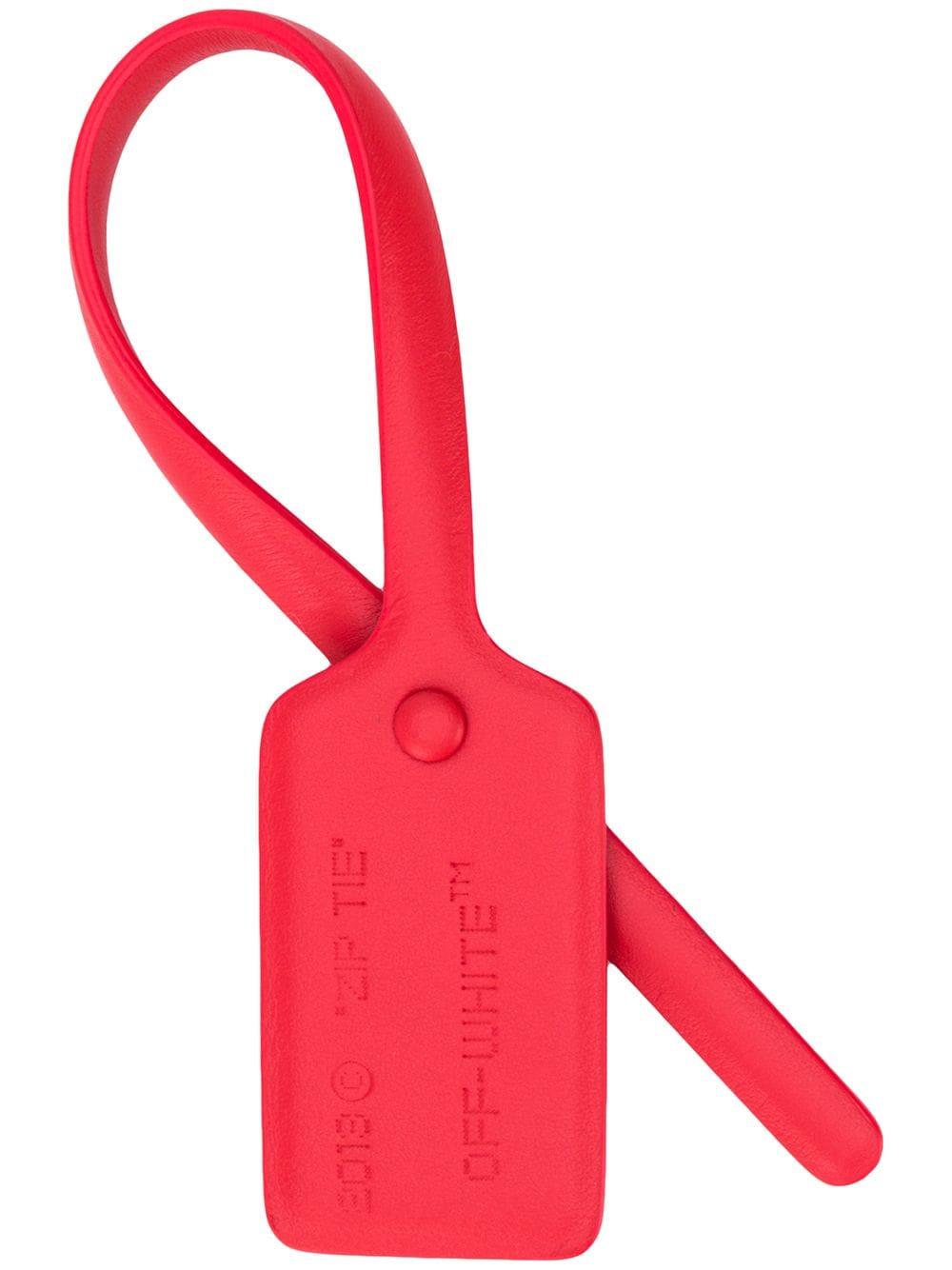 Off-White c/o Virgil Abloh Leather luggage Tag in Red | Lyst