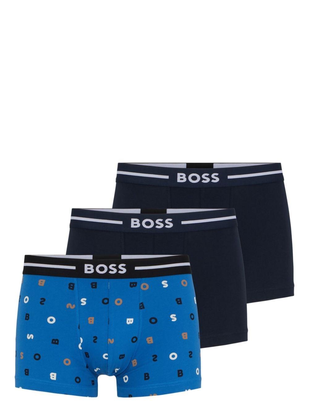 BOSS by HUGO BOSS Logo-waistband Slip-on Boxers (pack Of Three) in Blue for  Men | Lyst