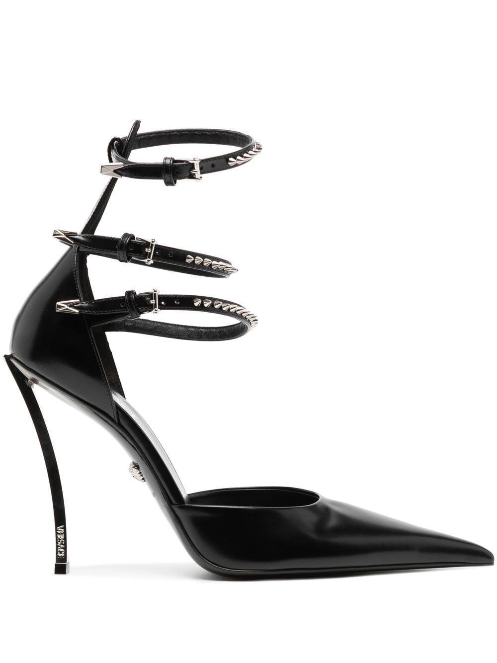 Versace Pinpoint Buckled Pumps in Black Lyst