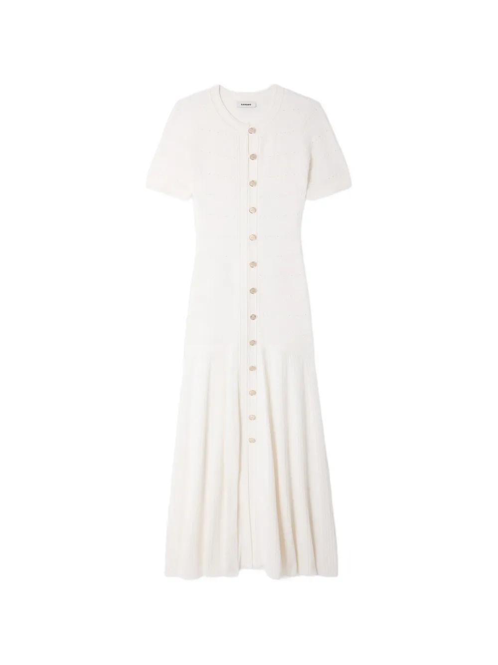 knee length dresses for ladies Sandro Long knitted midi dress main image 1