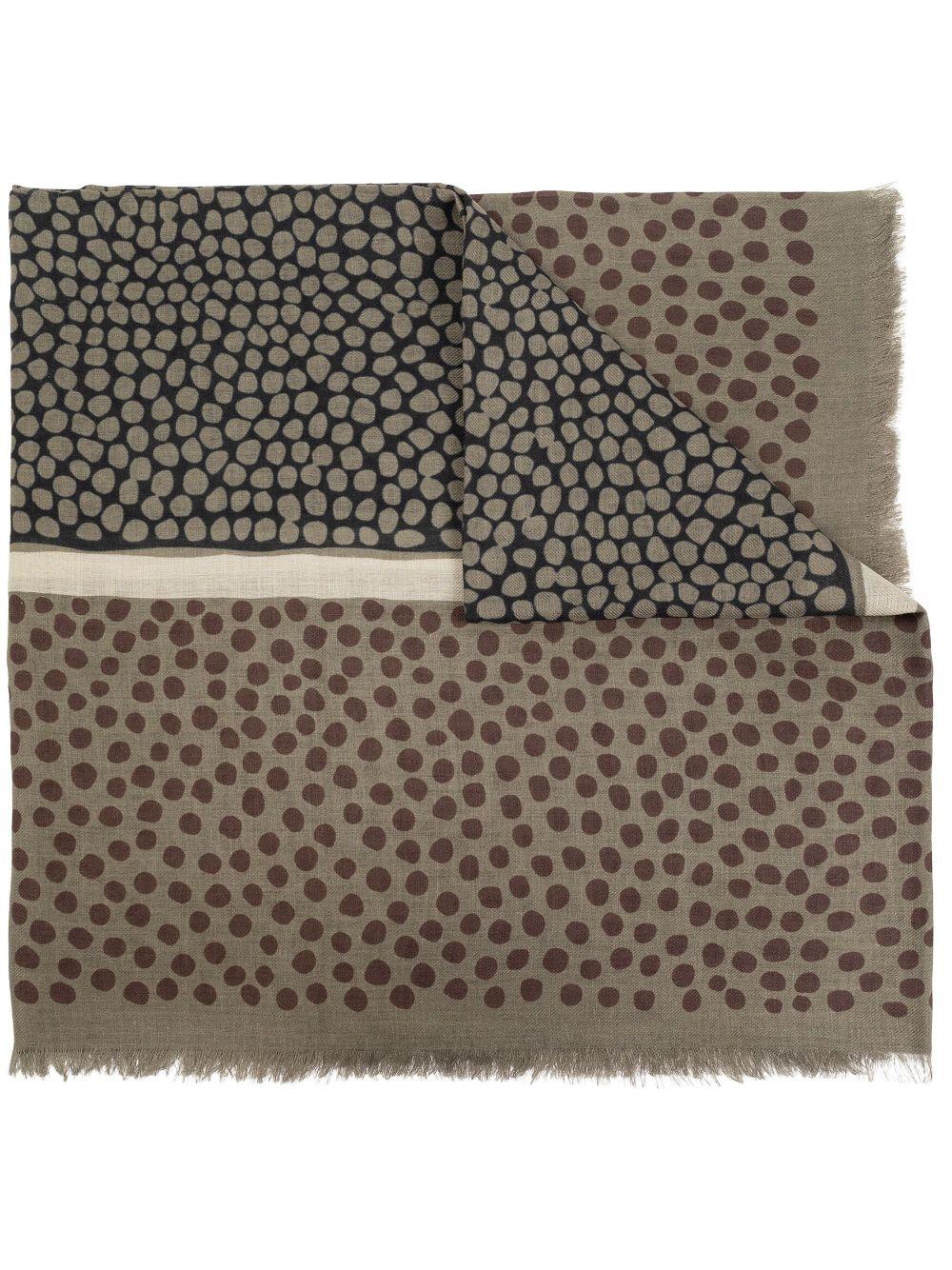 Saint Laurent レオパード柄ウールブレンドマキシスカーフ｜メンズ 