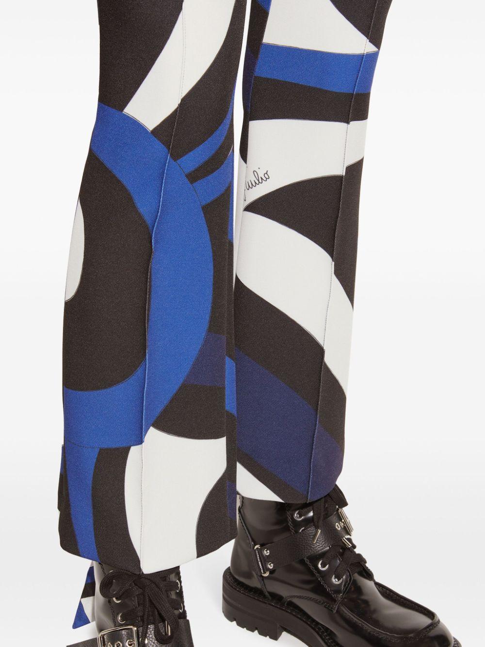 Emilio Pucci レディース ブルー Marmoプリント フレアパンツ パンツ 