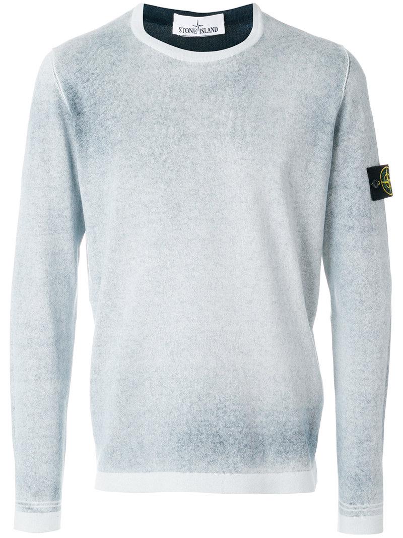 stone island hand sprayed cotton crew knit