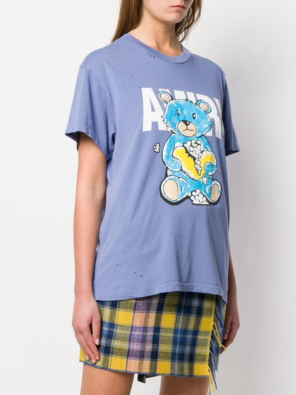 Amiri Cotton Teddy Bear T-shirt in Blue - Lyst