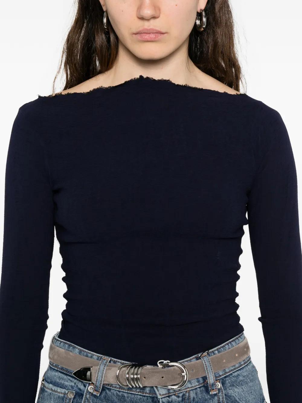 marc le bihan ロングTシャツ Marc Le Bihan フレイド ロングTシャツ ブルー | Lyst