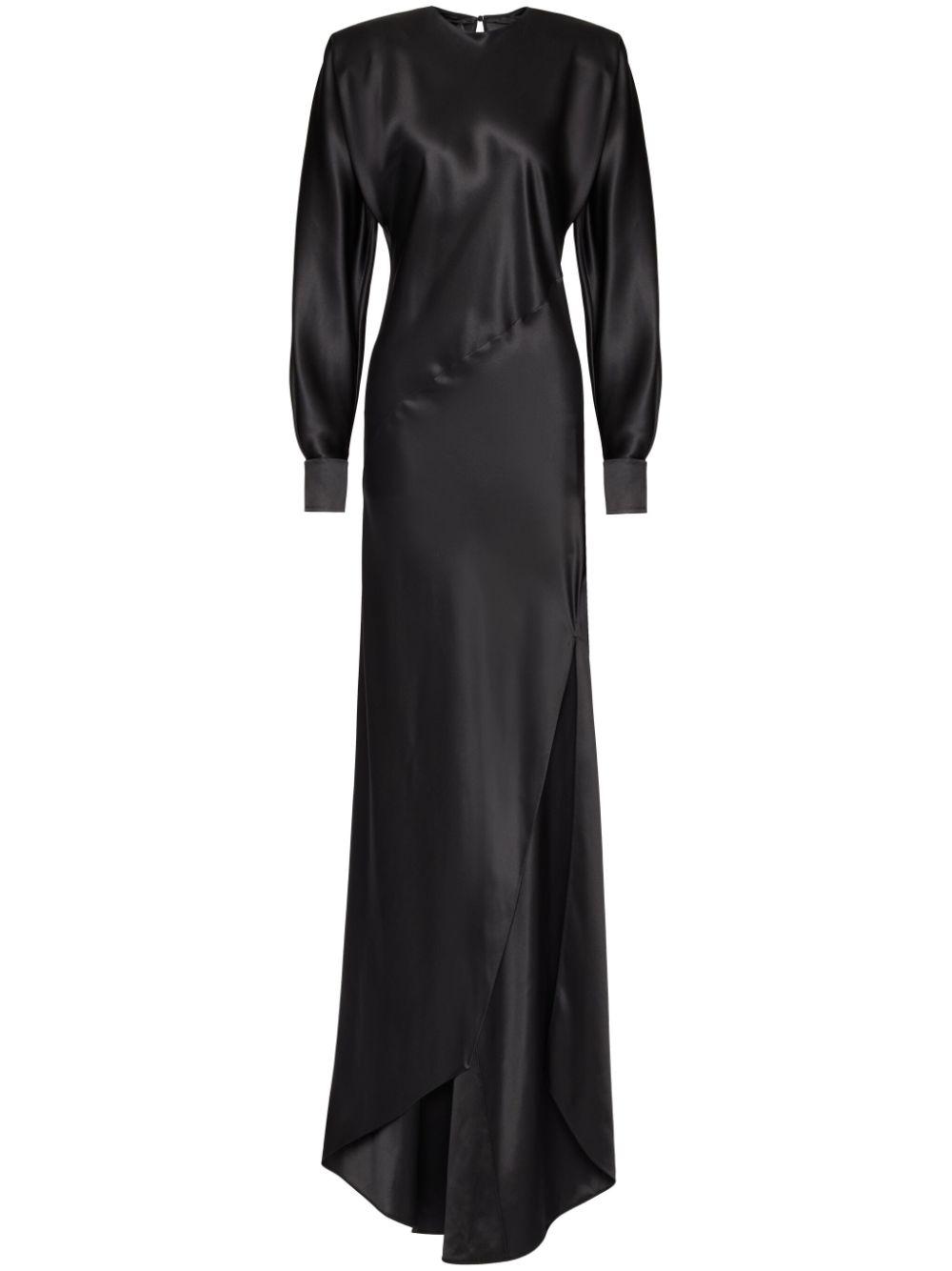 Valentino Garavani レディース ブラック シルクマキシドレス ワンピース