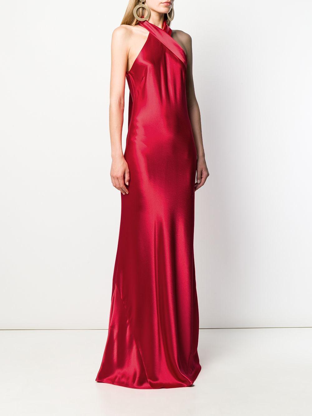 galvan london red dress $895 Galvan London Women's Red Striped Short Sleeve Freya Maxi Dress Size L