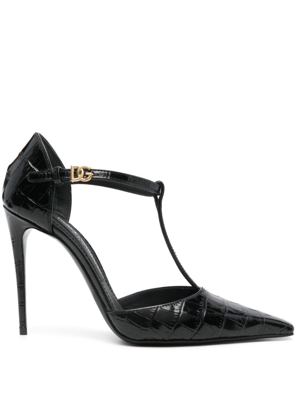 Dolce & Gabbana レディース ブラック エナメル パンプス ヒール