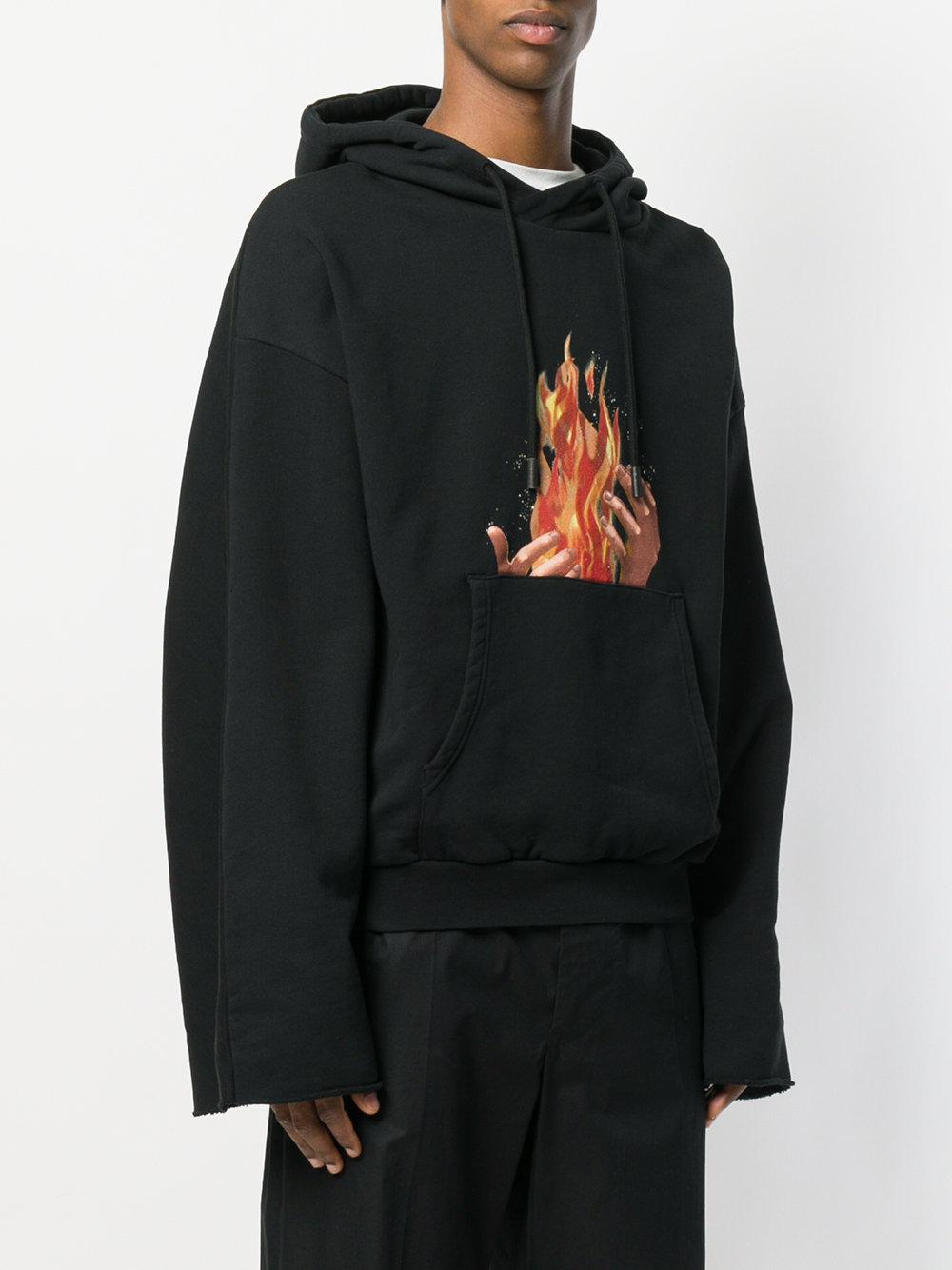 Off white fire print hoodie Clearance