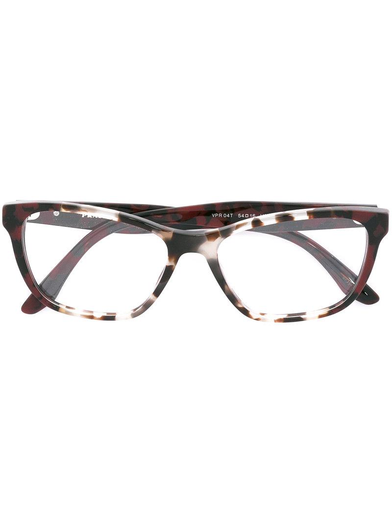 Lyst - Prada Square Frame Glasses in Black